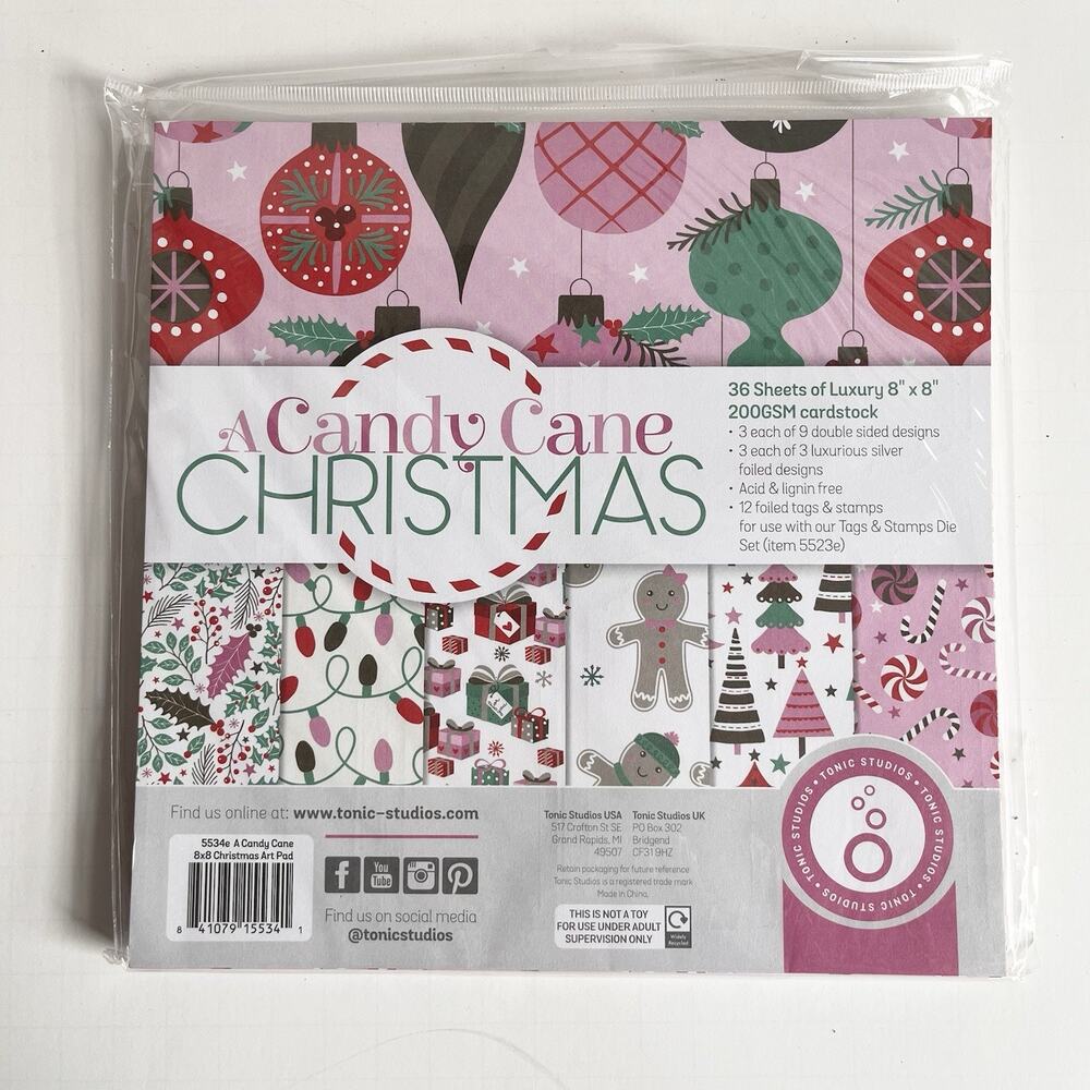 Tonic Studios A Candy Cane Christmas 8” x 8” Cardstock